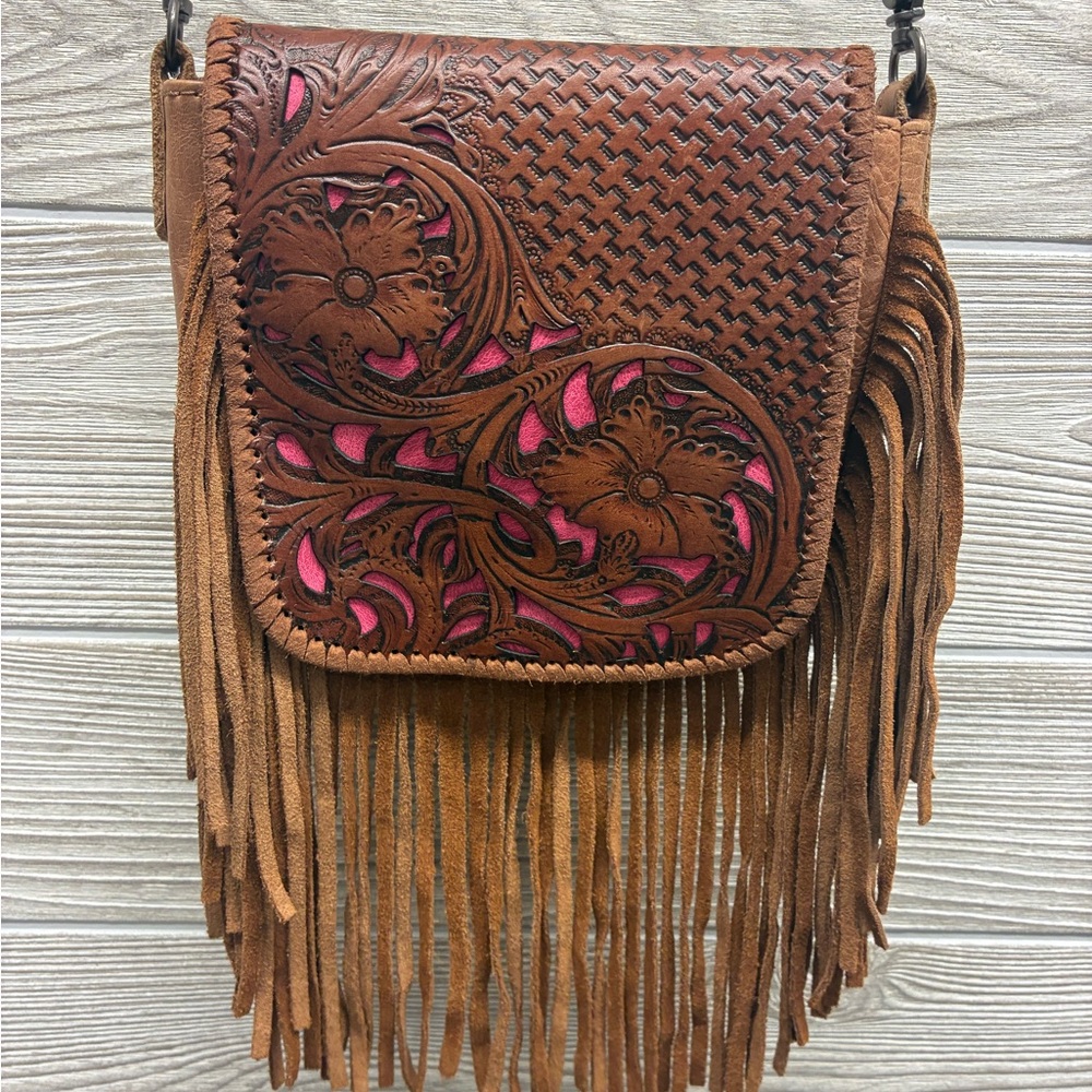 Montana West Tooled & Fringe Crossbody